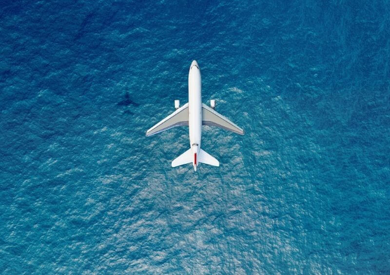 Plane flying overseas