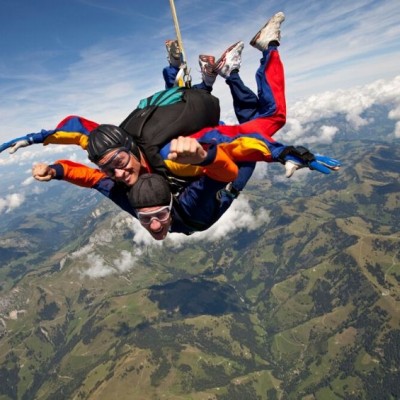 Sky Divers in the air